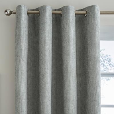 Dunelm Ensley Chenille Thermal Sage Eyelet Curtains Grey