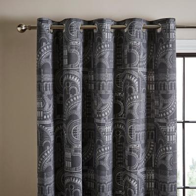 Dunelm Waterhouse Charcoal Eyelet Curtains Charcoal