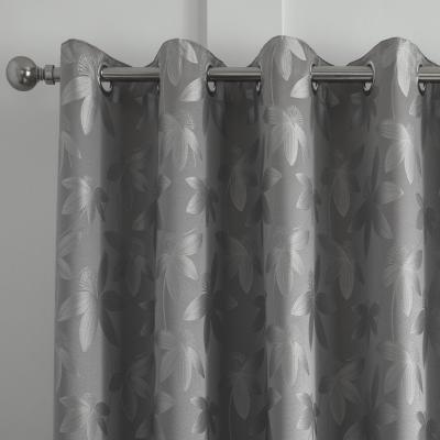 Dunelm Curtina Romolo Embroidered Silver Eyelet Curtains Silver