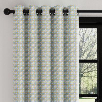Dunelm Mini Abstract Geo Teal Eyelet Curtains Teal (Blue)