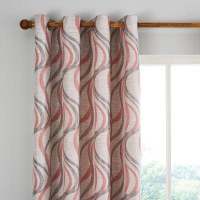 Dunelm Mirage Rose Eyelet Curtains Pink and Grey