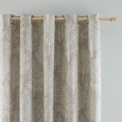 Dunelm Catherine Lansfield Alder Trees Natural Eyelet Curtains Beige