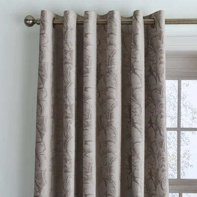 Dunelm Elora Warm Grey Eyelet Curtains Grey