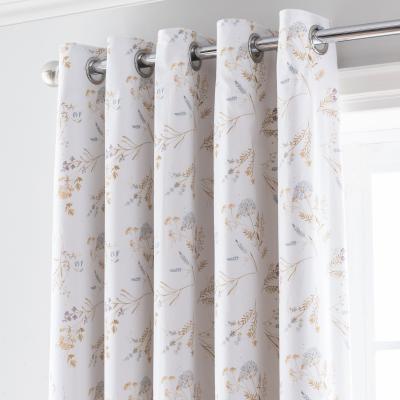 Dunelm Harriet Floral Blue Eyelet Curtains Blue/White