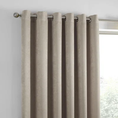 Dunelm Fusion Strata Blackout Natural Eyelet Curtains Natural