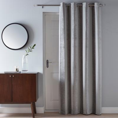 Dunelm Parker Grey Chenille Eyelet Door Curtain Grey