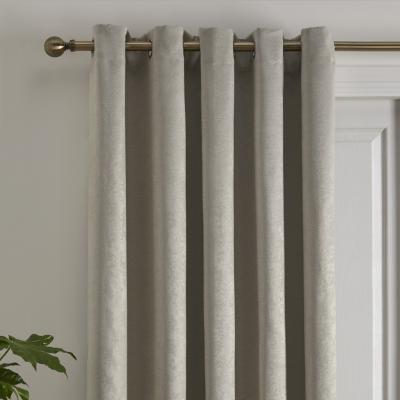Dunelm Fusion Strata Dim Out Woven Natural Eyelet Door Curtain Natural