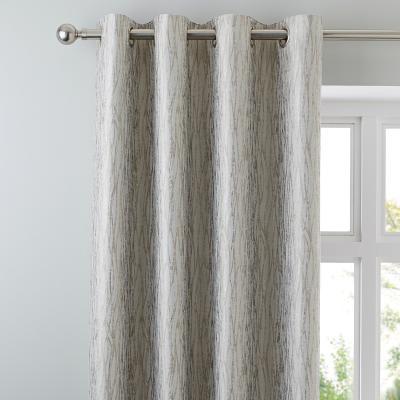 Dunelm Linear Waves Natural Eyelet Curtains Brown