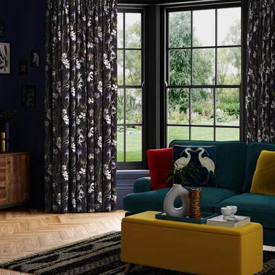 Dunelm Maximalist Iris Made to Measure Curtains Iris Black