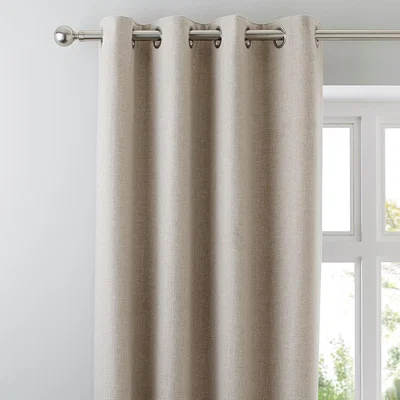 Dunelm Jennings Natural Thermal Eyelet Curtains Brown