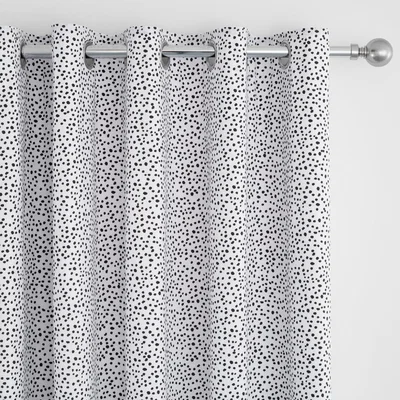 Dunelm Dottie Reversible Black Blackout Eyelet Curtains Black and White