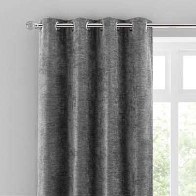 Dunelm Malden Eyelet Curtain Grey Mist Grey