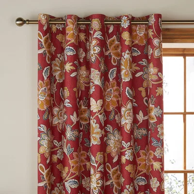 Dunelm Dorma Samira Saffron Red Blackout Eyelet Curtains Red