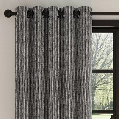 Dunelm Kelso Black Eyelet Curtains Black