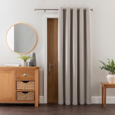 Dunelm Oslo Grey Thermal Eyelet Door Curtain Grey