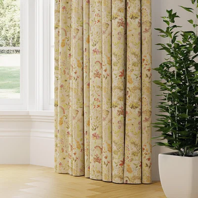 Dunelm Aylesbury Made to Measure Curtains Beige, Orange and Grey