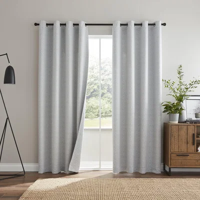 Dunelm Odin Grey Reversible Eyelet Curtains Grey