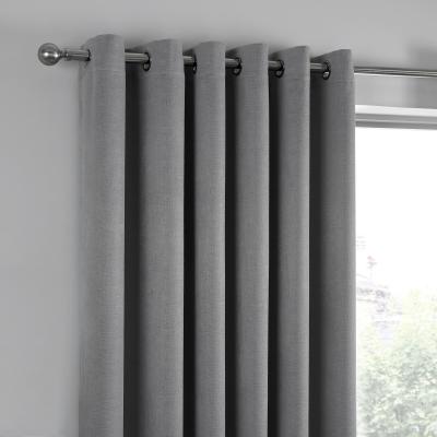 Dunelm Fusion Strata Blackout Silver Eyelet Curtains Silver