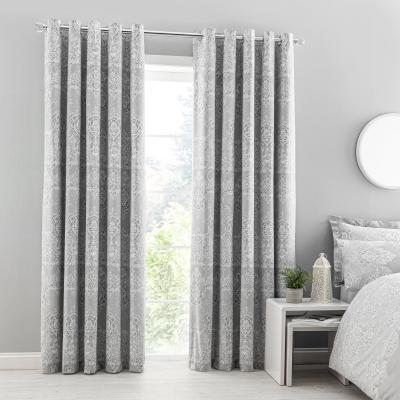 Dunelm Eleanor Grey Blackout Eyelet Curtains Grey