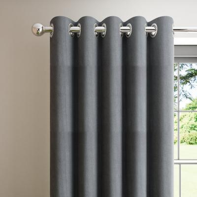 Dunelm Corduroy Charcoal Blackout Eyelet Curtains Charcoal