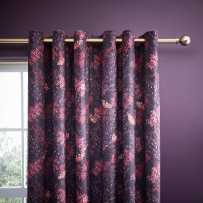 Dunelm Moorland Pink Eyelet Curtains Pink