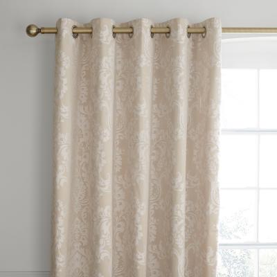 Dunelm Catherine Lansfield Damask Natural Jacquard Eyelet Curtains Natural