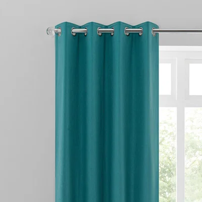 Dunelm Sienna Peacock Eyelet Curtains Green