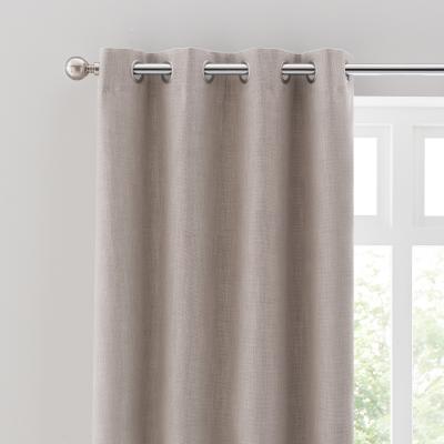 Dunelm Ultra Blackout Touch of Linen Natural Eyelet Curtains Natural