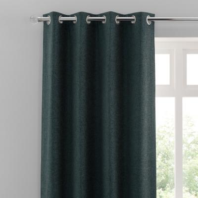 Dunelm Oxford Alpine Green Chenille Eyelet Curtains Green