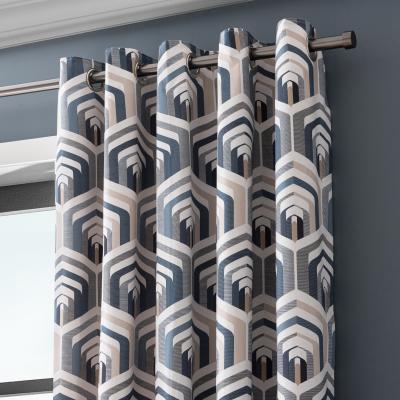 Dunelm Elements Archer  Pacific Blackout Eyelet Curtains Pacific Blue