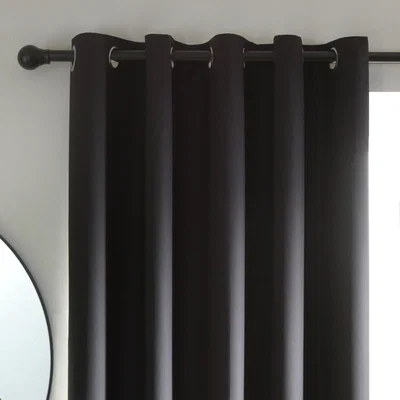 Habitat Habitat Blackout Plain Eyelet Curtains - Black - 116x137cm