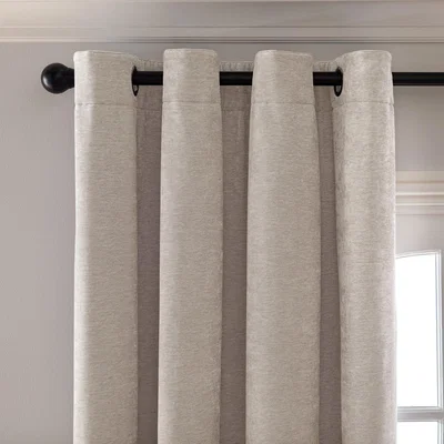 Habitat Habitat Plain Chenille Blackout Eyelet Curtain - Cream