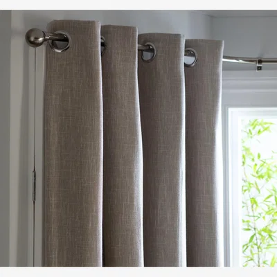Habitat Habitat Linen Look Blackout Eyelet Curtain-Oatmeal-168X229cm