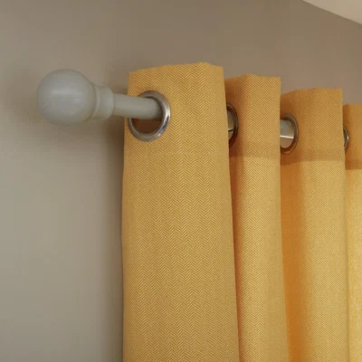 Habitat Habitat Herringbone Fully Lined Eyelet Curtain - Mustard