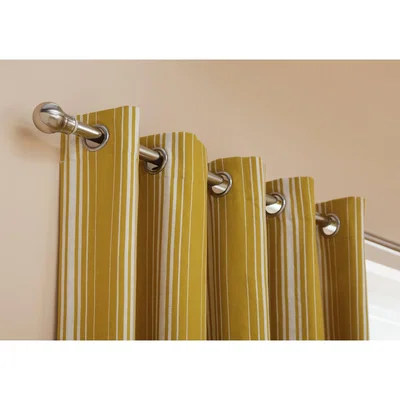 Habitat Habitat Striped Blackout Eyelet Curtains - Mustard