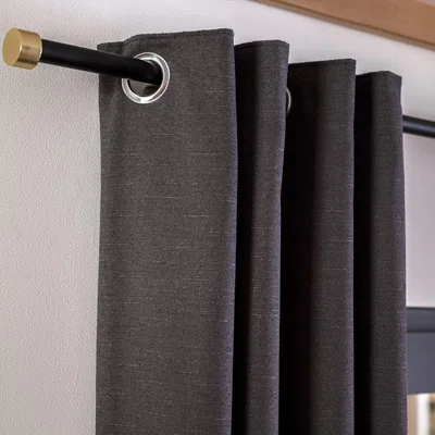 Habitat Habitat Plain Boucle Blackout Curtain- Dark Grey - 168X229cm