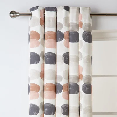 Habitat Habitat Abstraction Pebble Lined Eyelet Curtains - 168x229cm