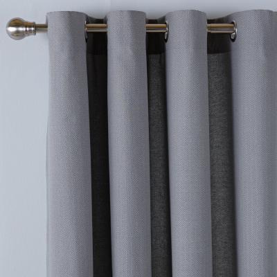 Habitat Habitat Herringbone Fully Lined Eyelet Curtain - Grey
