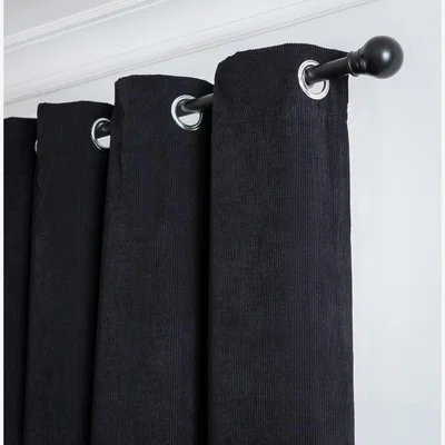Habitat Habitat Cord Eyelet Curtains - Black - 117x137cm