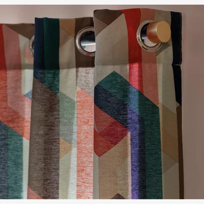 Habitat Habitat Chain Print Eyelet Curtain - Multicolor - 168X229cm