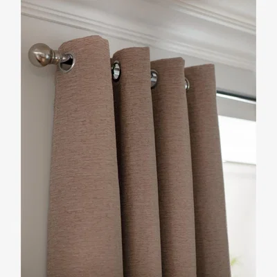 Habitat Habitat Slub Chenille Eyelet Curtain - Oatmeal - 168X183cm