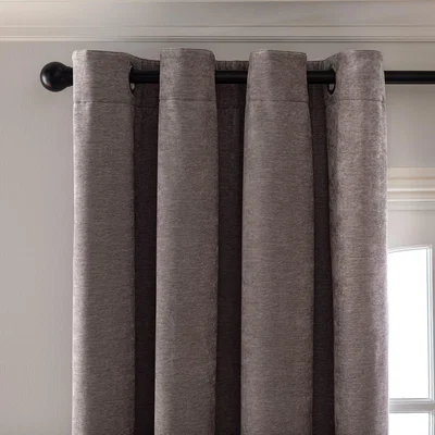 Habitat Habitat Plain Chenille Blackout Lined Curtain - Grey