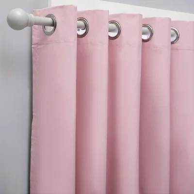 Habitat Habitat Kids Plain Blackout Eyelet Curtain - Pink- 168X137cm