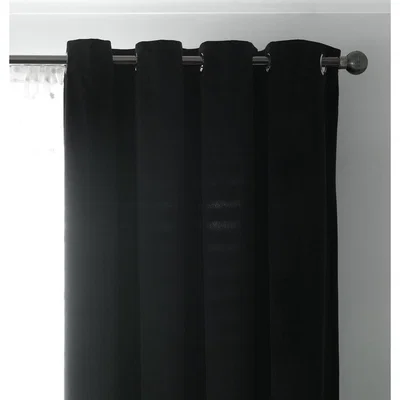 Habitat Habitat Matte Velvet Eyelet Curtains - Black - 168x183cm
