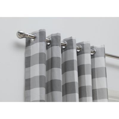 Habitat Habitat Printed Check Fully Lined Curtains - Grey