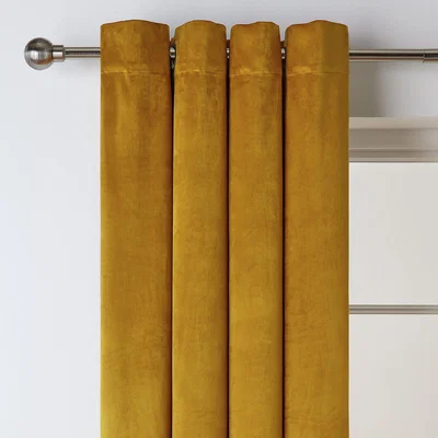 Habitat Habitat Matte Velvet Dimout Eyelet Curtains - Mustard