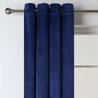 Habitat Habitat Matte Velvet Eyelet Curtain - Ink