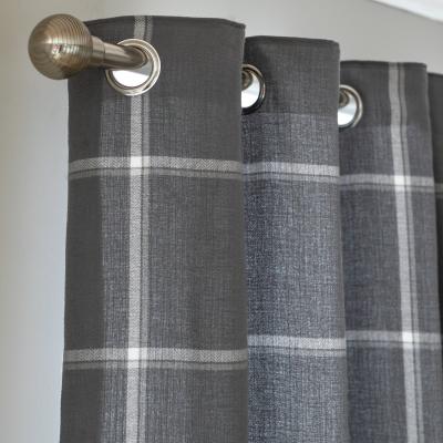 Habitat Habitat Square Check Fully Lined Eyelet Curtain - Grey