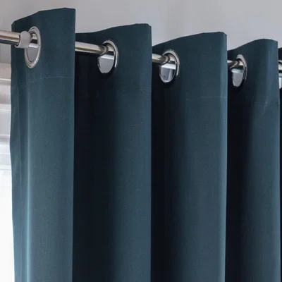 Habitat Habitat Plain Blackout Eyelet Curtain - Navy - 229X137cm