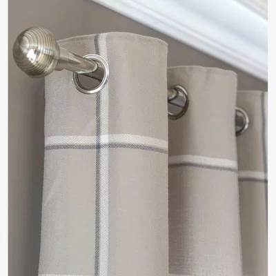 Habitat Habitat Square Check Fully Lined Eyelet Curtain - Natural